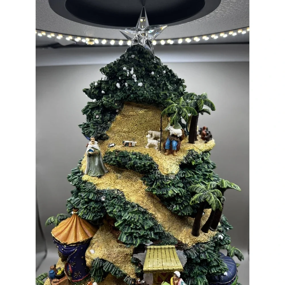 Thomas Kinkade Glory To The Newborn King Nativity Lighted Christmas Music Tree